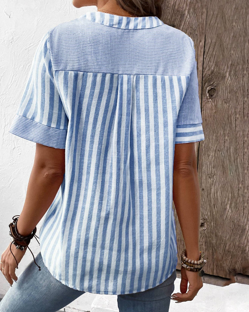 CM | Blusa a rayas algodón/poliéster camisa