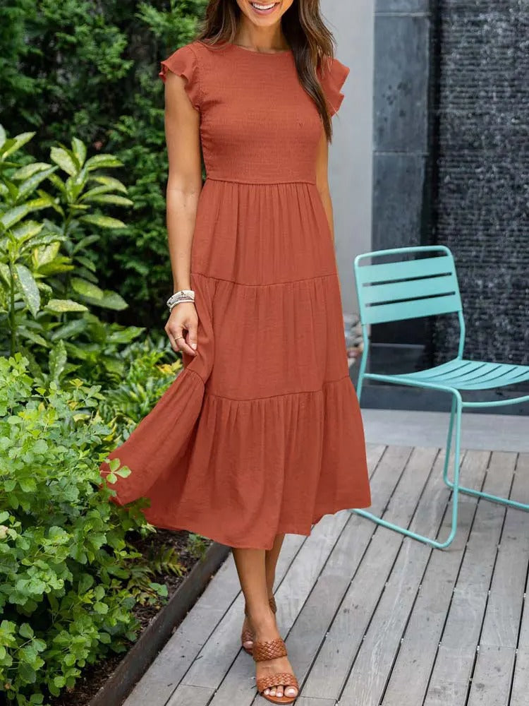 CM | Vestido midi fluido y escalonado