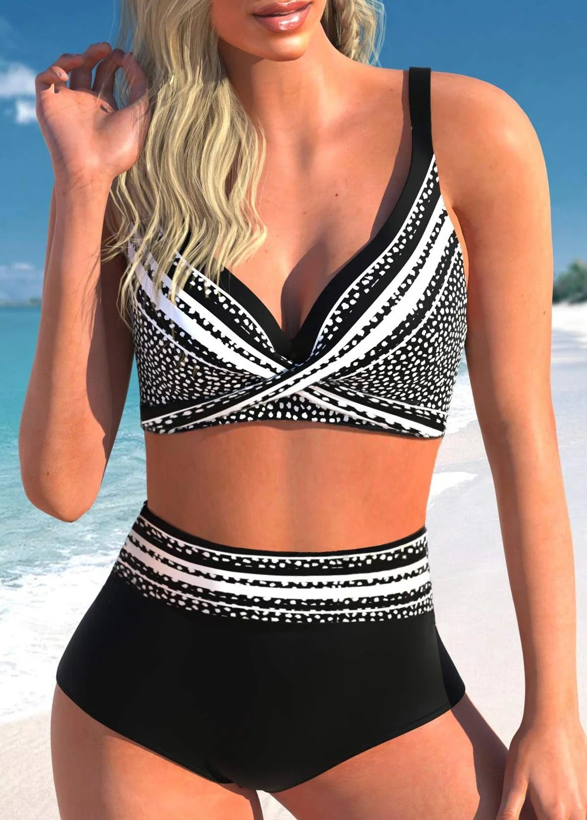 CM | Bikini de lunares y rayas