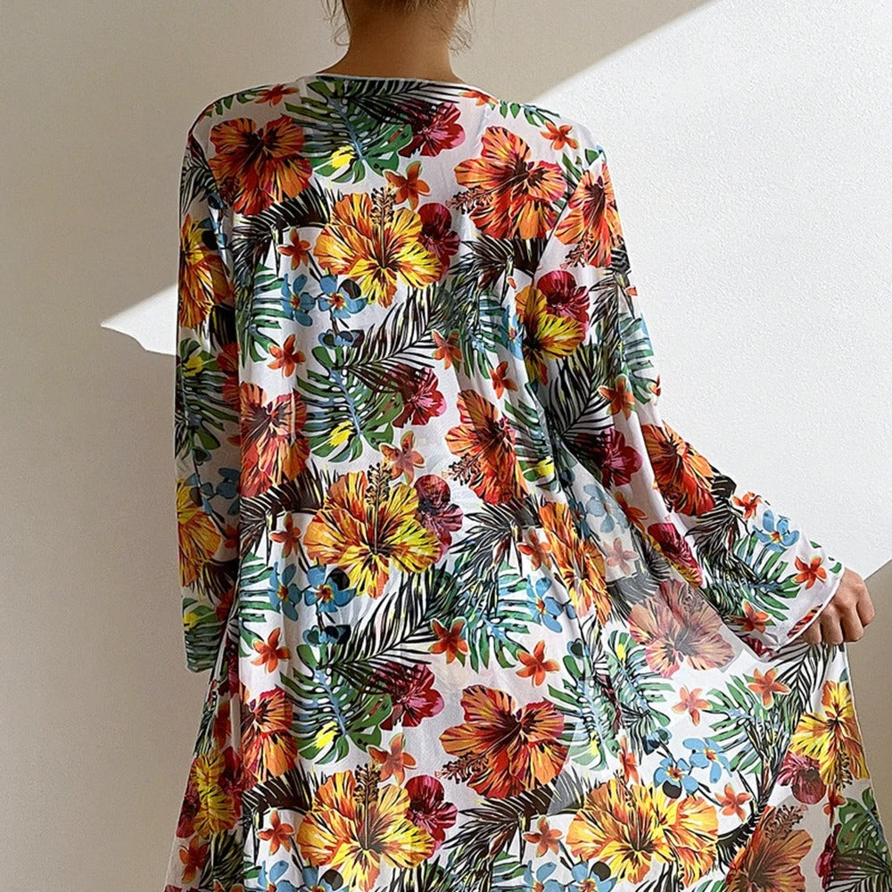CM | Bikini floral de 3 piezas con toldo