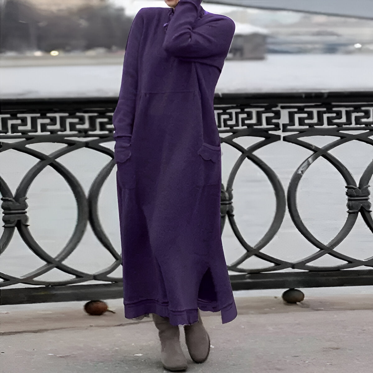 CM | Acogedor vestido sudadera de terciopelo