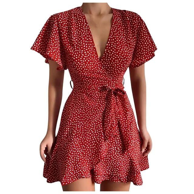 CM | Mini vestido corto vintage con mangas mariposa