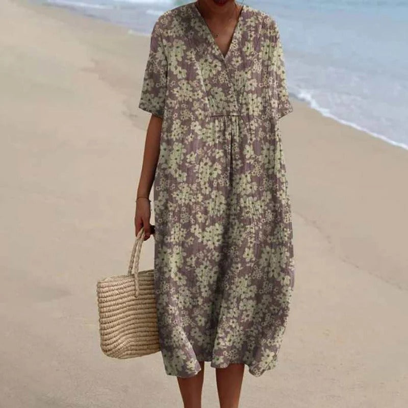 CM | Vestido midi con escote en V