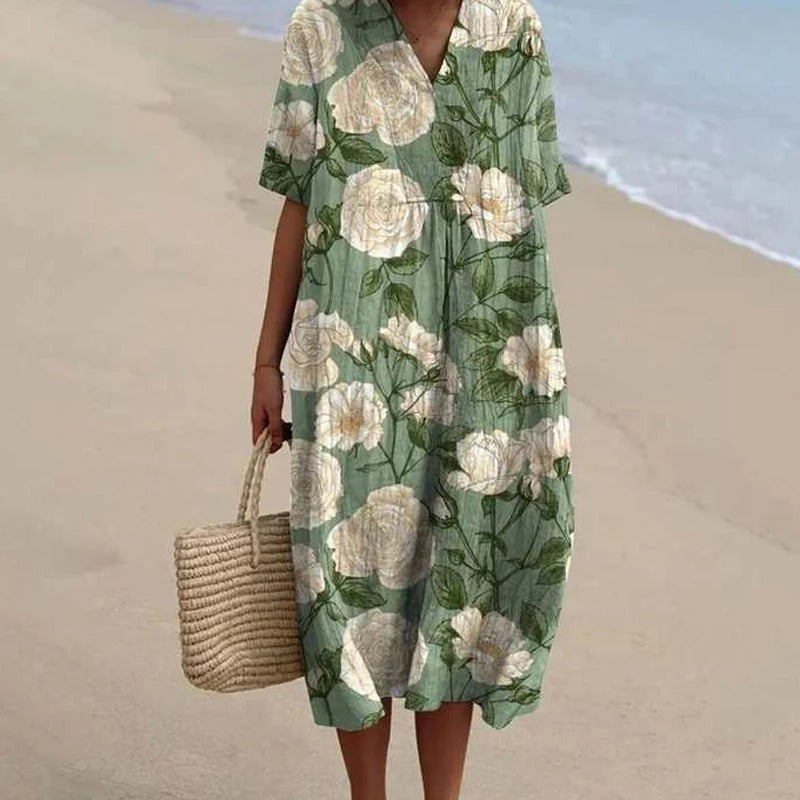 CM | Vestido midi con escote en V