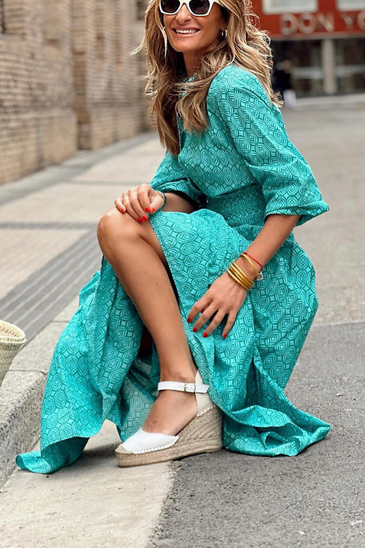 CM | Special Treat Vestido maxi estampado con cintura elástica