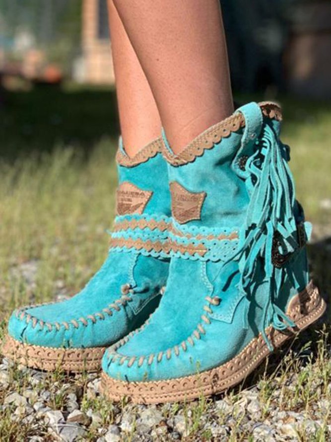 CM | Boho botas de flecos occidental