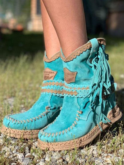 CM | Boho botas de flecos occidental