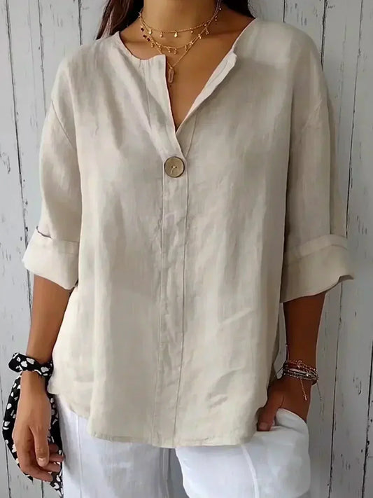 CM | Blusa casual cuello pico Compra 1 y llévate 1 GRATIS