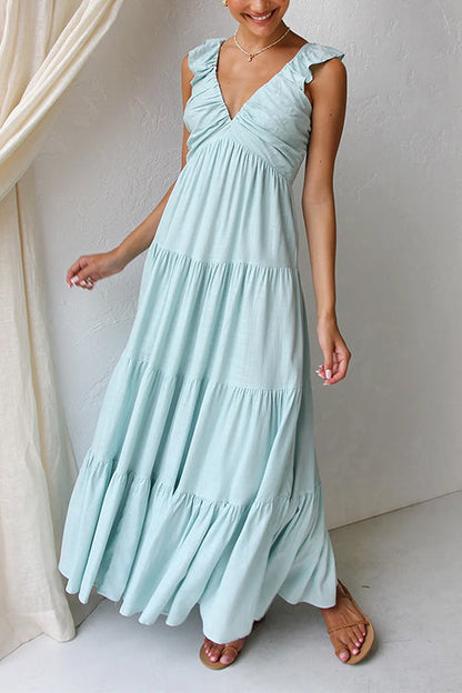 CM | Vestido largo sin mangas de lino