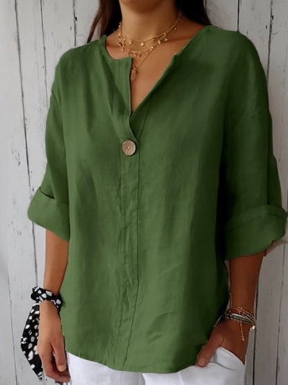 CM | Blusa casual cuello pico Compra 1 y llévate 1 GRATIS