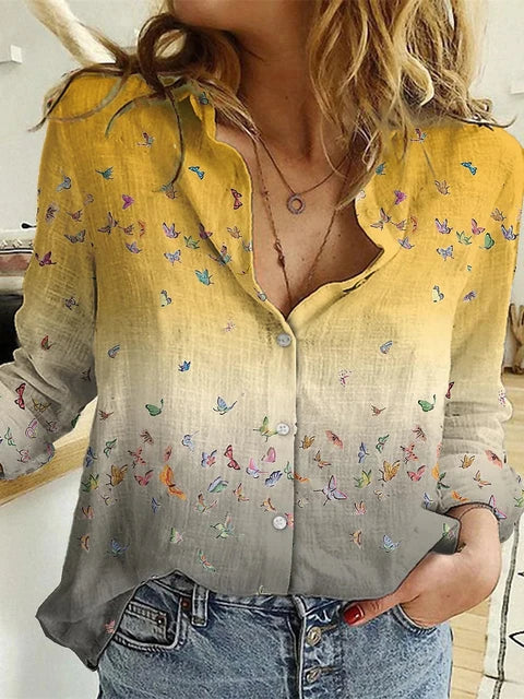 CM | Blusa casual estampada de manga larga