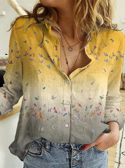CM | Blusa casual estampada de manga larga
