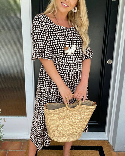 CM | Leslie | Vestido midi de lunares