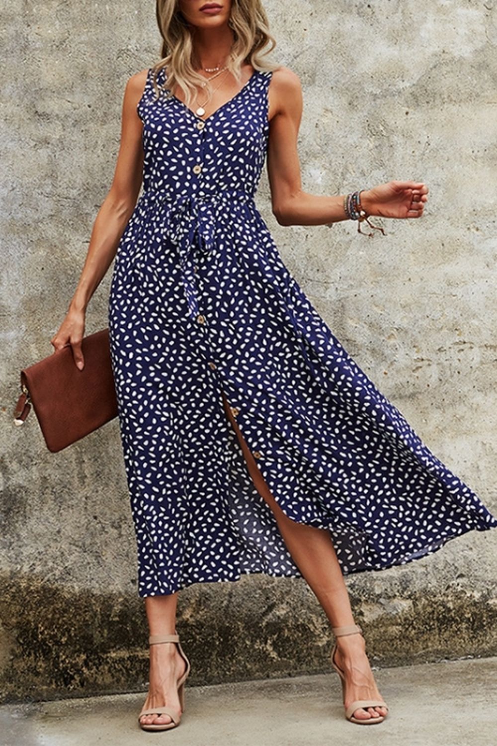 CM | Maxi Vestido de lunares con tirantes
