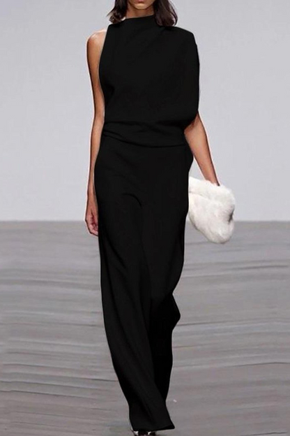 CM | Casual Solid Patchwork Half Turtleneck Boot Cut Jumpsuits (12 Colores)
