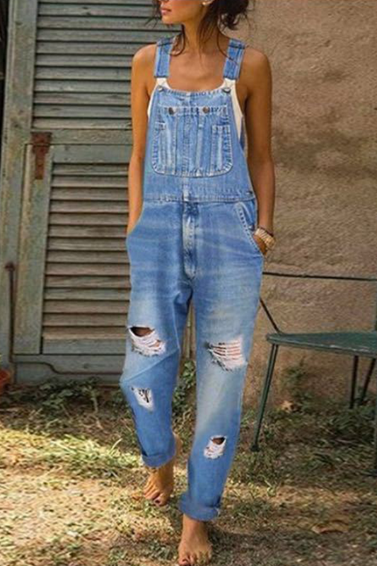 CM | Casual Solid Ripped Harlan Jumpsuits(3 colors)
