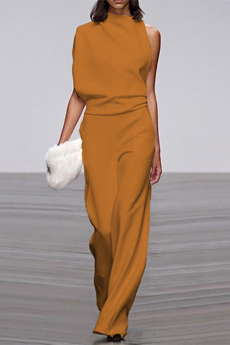 CM | Casual Solid Patchwork Half Turtleneck Boot Cut Jumpsuits (12 Colores)