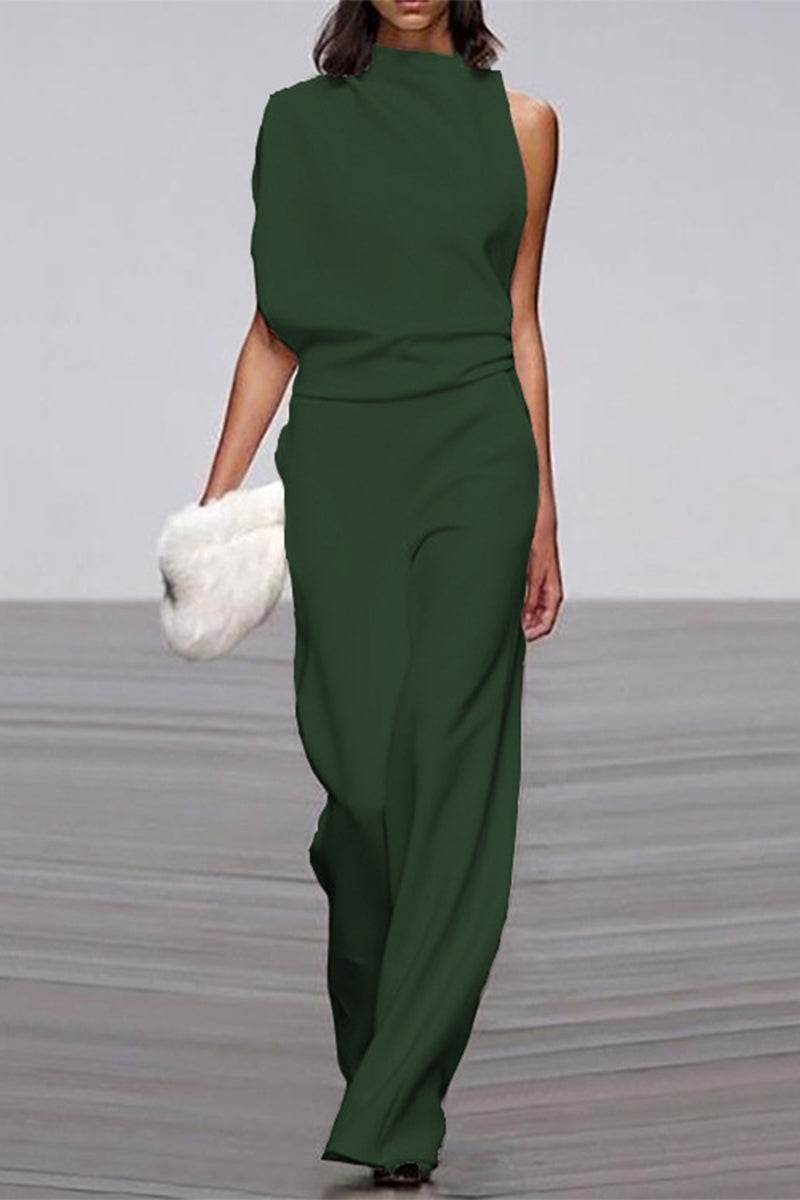 CM | Casual Solid Patchwork Half Turtleneck Boot Cut Jumpsuits (12 Colores)