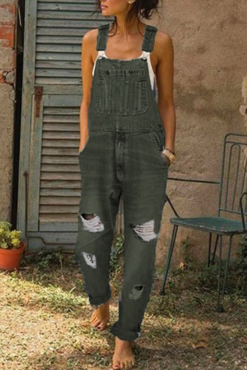 CM | Casual Solid Ripped Harlan Jumpsuits(3 colors)