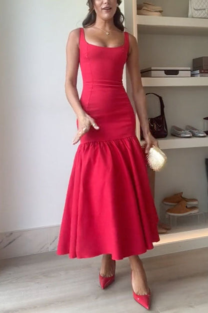 CM | Vestido midi con volantes