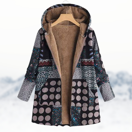 CM | Elegante y acogedor abrigo de invierno con estampado