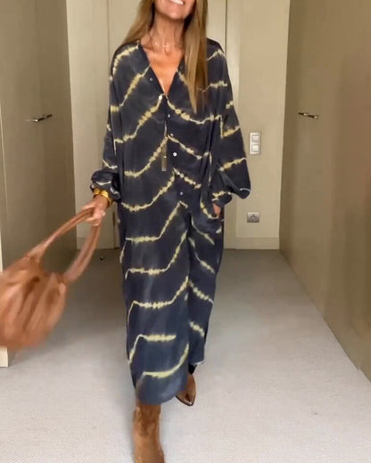 CM | Vestido maxi suelto con cuello en V
