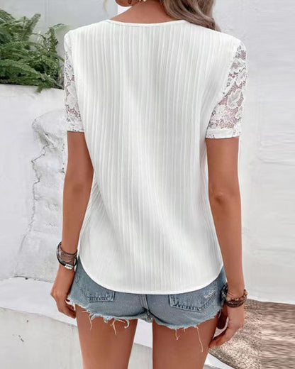 CM | Blusa de manga corta monocolor