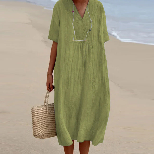 CM | Vestido midi con escote en V