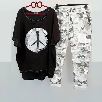 CM | Fresco y vaporoso conjunto de camisa y pantalón