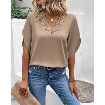 CM | Blusa casual de encaje con escote en V