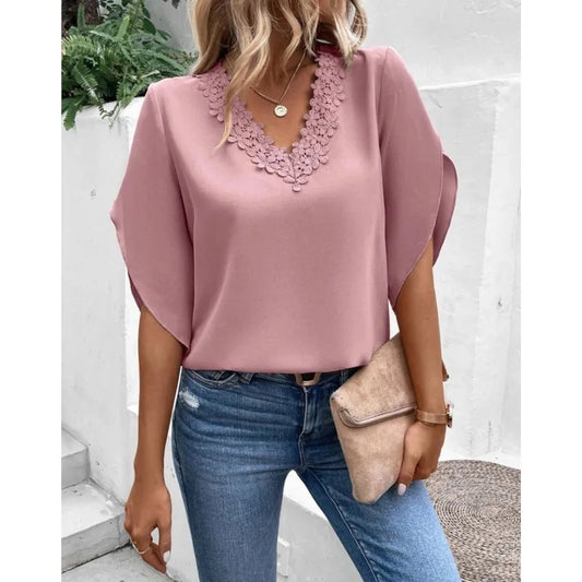 CM | Blusa casual de encaje con escote en V
