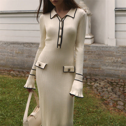 CM | Vestido largo de punto elástico