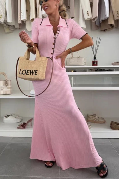 CM | Color Sólido Sin Espalda Off-Shoulder Fruncido Delgado Maxi Vestido