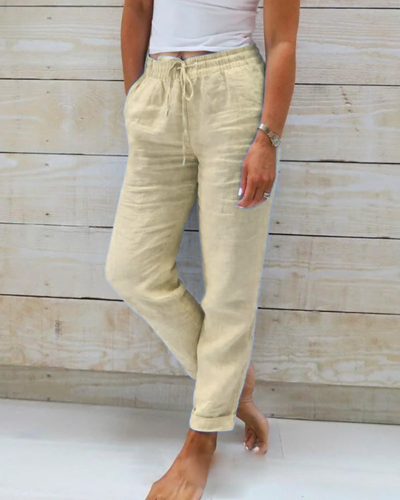 CM | Pantalones clásicos con cordón de ajuste