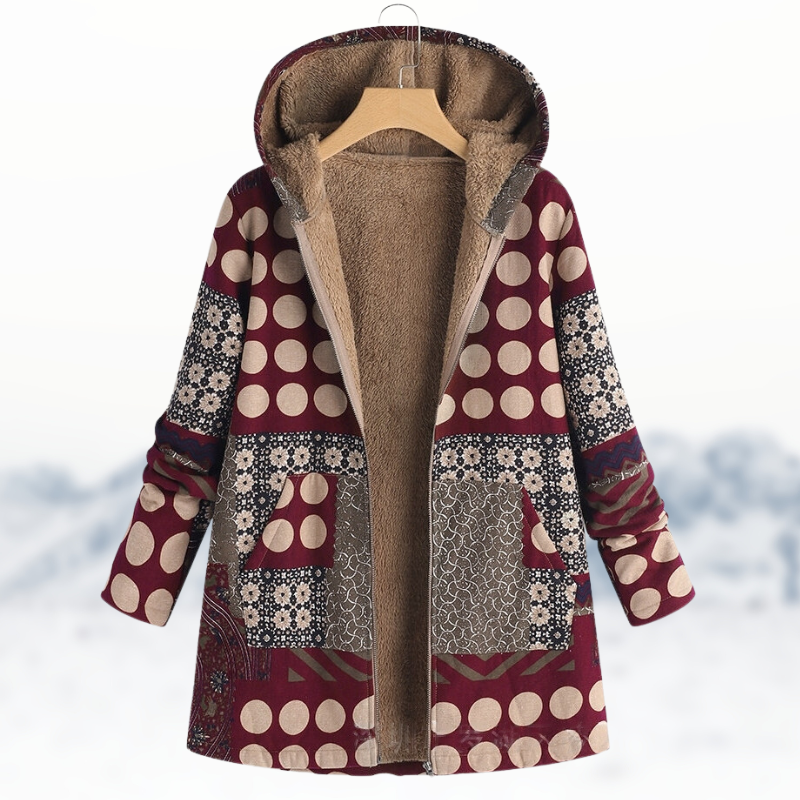 CM | Elegante y acogedor abrigo de invierno con estampado