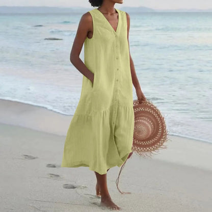 CM | elegante vestido midi de verano para mujer