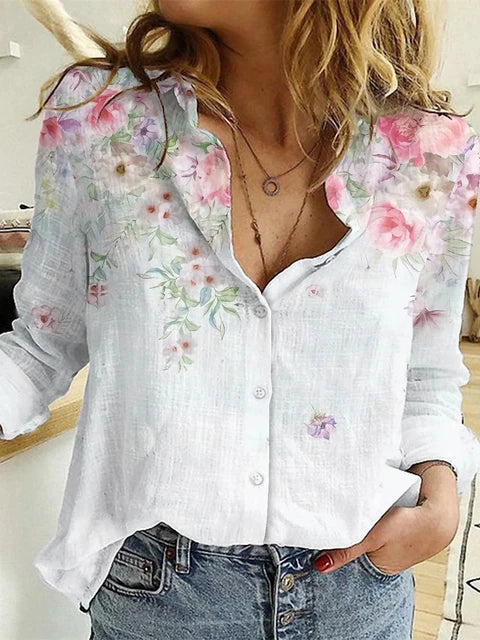 CM | Blusa casual estampada de manga larga