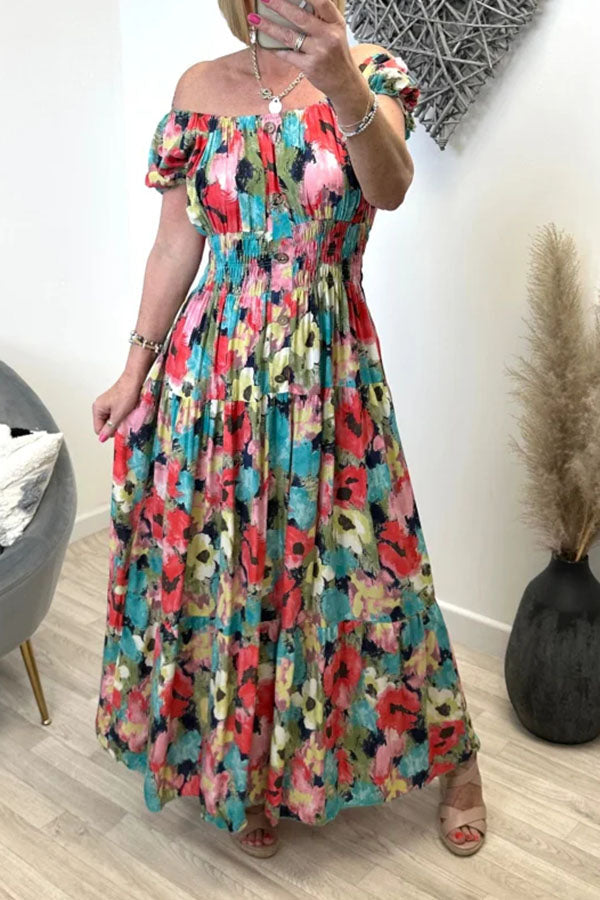 CM | maxi vestido largo mágico con estampado floral