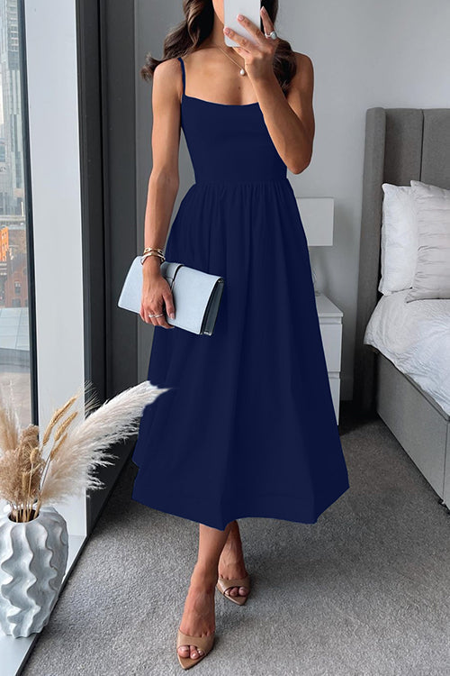 CM | Giselle™ Vestido midi con tirantes y línea A