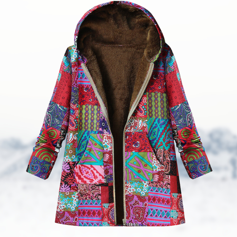 CM | Elegante y acogedor abrigo de invierno con estampado
