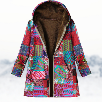 CM | Elegante y acogedor abrigo de invierno con estampado