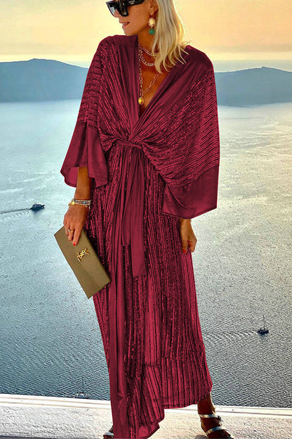 CM | Tardes de ensueño Estilo Corte Retro Kimono Fiesta Maxi Vestido