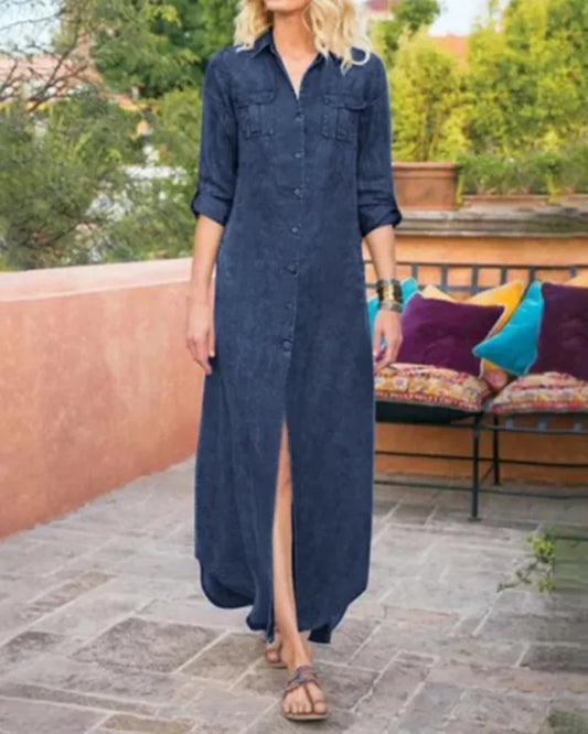CM | maxivestido versátil de manga larga para ocasiones informales y elegantes