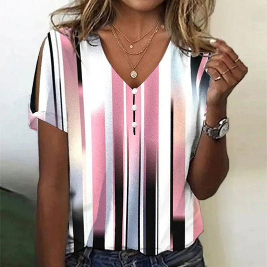 CM | Blusa casual a rayas con transición de color