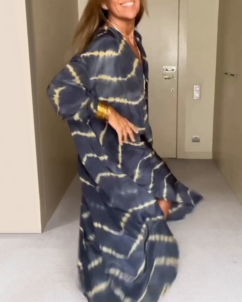CM | Vestido maxi suelto con cuello en V