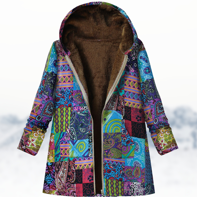 CM | Elegante y acogedor abrigo de invierno con estampado