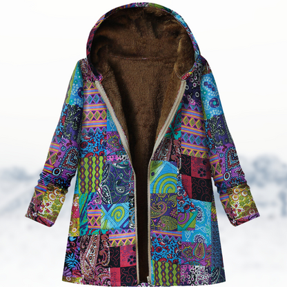 CM | Elegante y acogedor abrigo de invierno con estampado