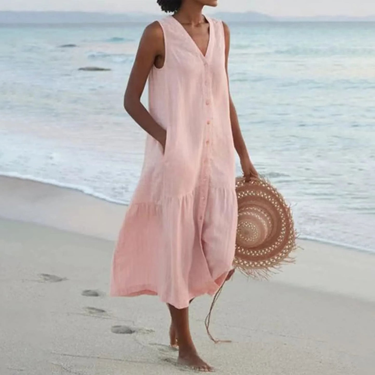 CM | elegante vestido midi de verano para mujer