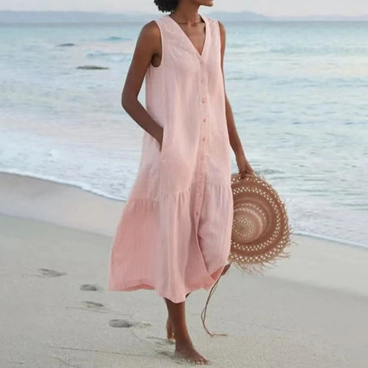 CM | elegante vestido midi de verano para mujer