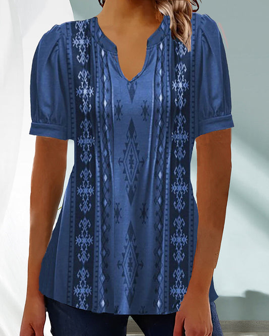CM | Blusa casual estampada con mangas cortas